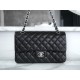 Classic Flap Bag, Black and Silver, Lambskin  