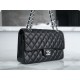 Classic Flap Bag, Black and Silver, Lambskin  