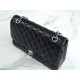 Classic Flap Bag, Black and Silver, Lambskin  