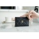 Classic Flap Classic Card Holder, Black and Gold, Caviar Textured Calfskin  