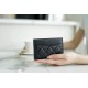 Classic Flap Classic Card Holder, Black and Gold, Caviar Textured Calfskin  