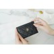 Classic Flap Classic Card Holder, Black and Gold, Caviar Textured Calfskin  