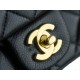 Classic Flap, Black and Gold, Grained Calfskin  