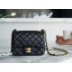 Classic Flap Bag, Black and Gold, Square, Lambskin  