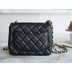 Classic Flap Bag, Black and Gold, Square, Lambskin  