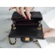 Classic Flap Bag, Black and Gold, Square, Lambskin  