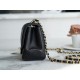 Classic Flap Bag, Black and Gold, Square, Lambskin  