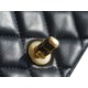 Classic Flap Bag, Black and Gold, Square, Lambskin  