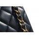 Classic Flap Bag, Black and Gold, Square, Lambskin  