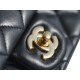 Classic Flap Bag, Black and Gold, Square, Lambskin  