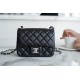 Classic Flap Bag, Black and Silver, Square, Lambskin  