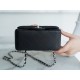 Classic Flap Bag, Black and Silver, Square, Lambskin  