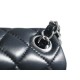 Classic Flap Bag, Black and Silver, Square, Lambskin  