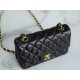 Classic Flap Bag, Black and Gold, Mini, Lambskin  