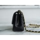 Classic Flap Bag, Black and Gold, Mini, Lambskin  