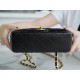 Classic Flap Bag, Black and Gold, Mini, Lambskin  