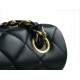 Classic Flap Bag, Black and Gold, Mini, Lambskin  