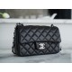 Classic Flap Bag, Black and Silver, Mini, Lambskin  