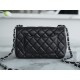 Classic Flap Bag, Black and Silver, Mini, Lambskin  