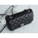 Classic Flap Bag, Black and Silver, Mini, Lambskin  