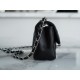 Classic Flap Bag, Black and Silver, Mini, Lambskin  