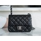 Classic Flap Bag, Black and Silver, Lambskin  