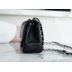 Classic Flap Bag, Black and Silver, Lambskin  