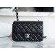 Classic Flap Bag, Black and Silver, Lambskin  