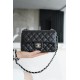 Classic Flap Bag, Black and Silver, Lambskin  