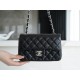 Classic Flap Bag, Black and Silver, Lambskin  