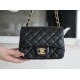 Classic Flap Bag, Black and Gold, Lambskin  