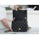 Classic Flap Bag, Black and Gold, Lambskin  