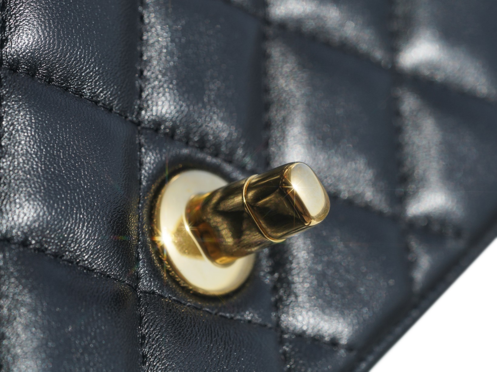 Classic Flap Bag, Black and Gold, Lambskin  