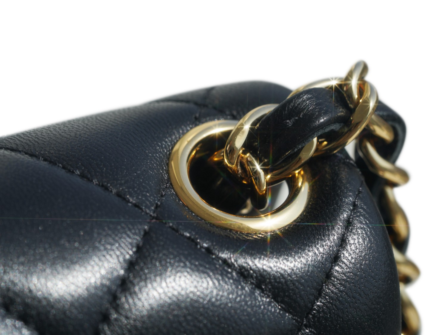 Classic Flap Bag, Black and Gold, Lambskin  