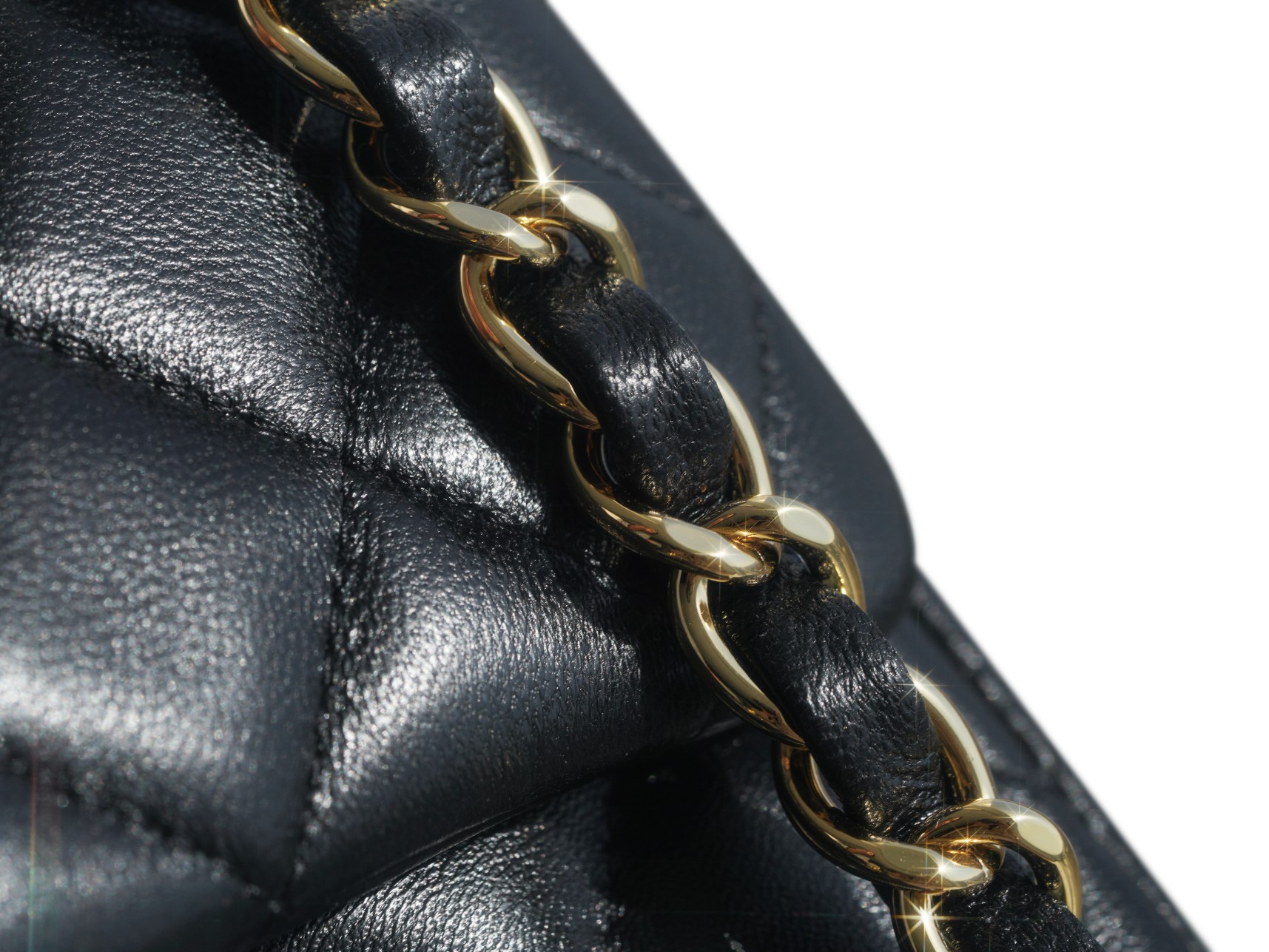 Classic Flap Bag, Black and Gold, Lambskin  