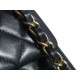 Classic Flap Bag, Black and Gold, Lambskin  