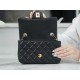 Classic Flap Bag, Black and Gold, Lambskin  