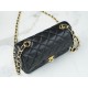 Classic Flap Bag, Black and Gold, Lambskin  