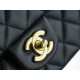 Classic Flap Bag, Black and Gold, Lambskin  