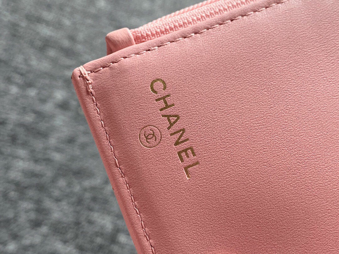 Chanel 19 Short Wallet, Blush Pink, Goat Leather