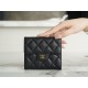 Classic Flap Classic Trifold Wallet, Black Gold, Calfskin