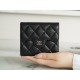 Classic Flap Classic Trifold Wallet, Black Silver, Caviar Calfskin  