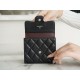 Classic Flap Classic Trifold Wallet, Black Silver, Caviar Calfskin  