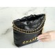 CHANEL✦ 23S Spring/Summer New 22Mini Bag, Black Gold, Calfskin  