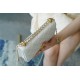 2021 Fang Double Gold Beads WOC, White, Smooth Calfskin  