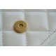 2021 Fang Double Gold Beads WOC, White, Smooth Calfskin  