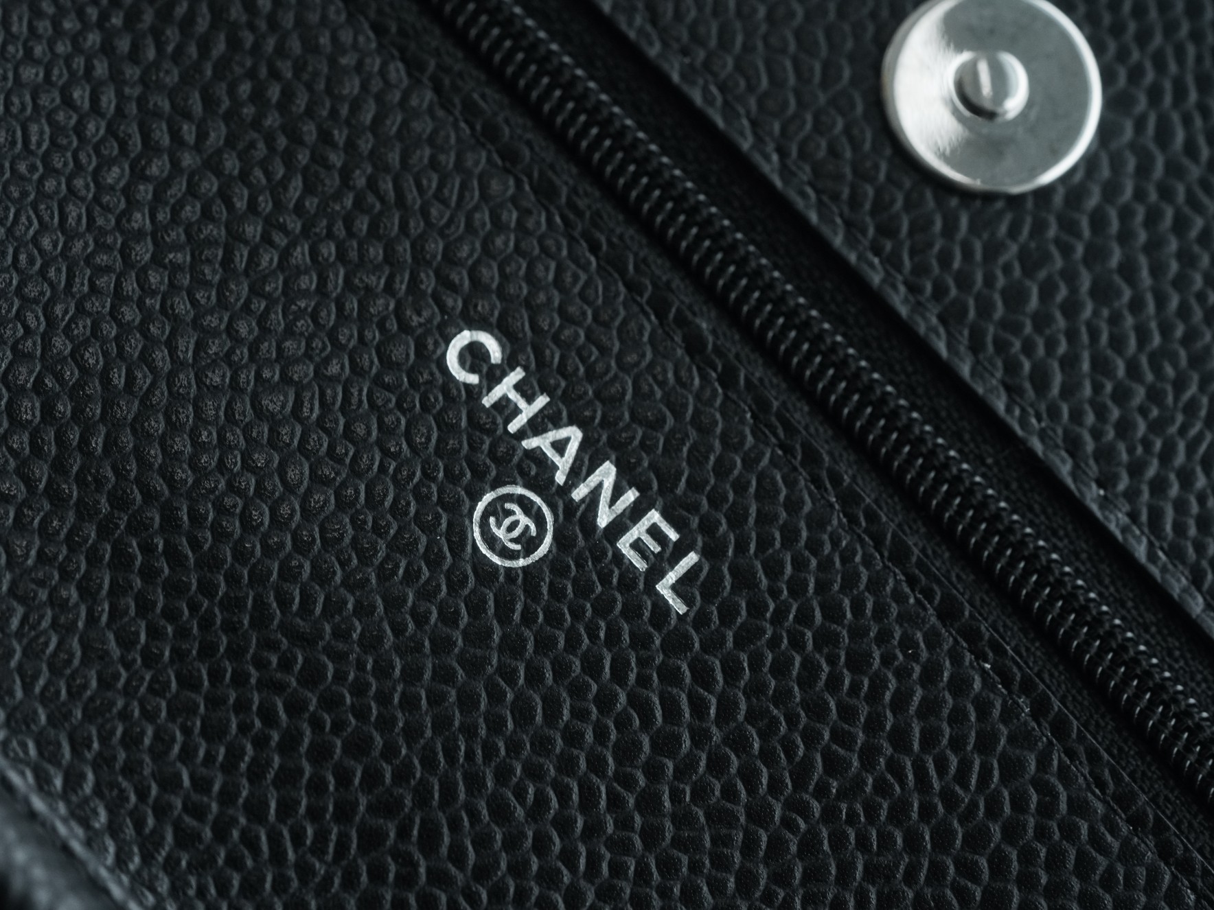 Chanel Entry Classic WOC (Magnetic Closure), Black Silver, Caviar Calfskin  