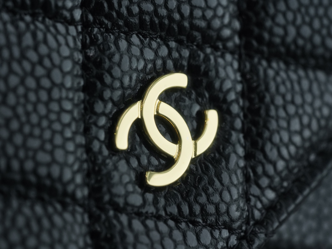 Chanel Entry Classic WOC (Magnetic Closure), Black Gold, Caviar Calfskin  