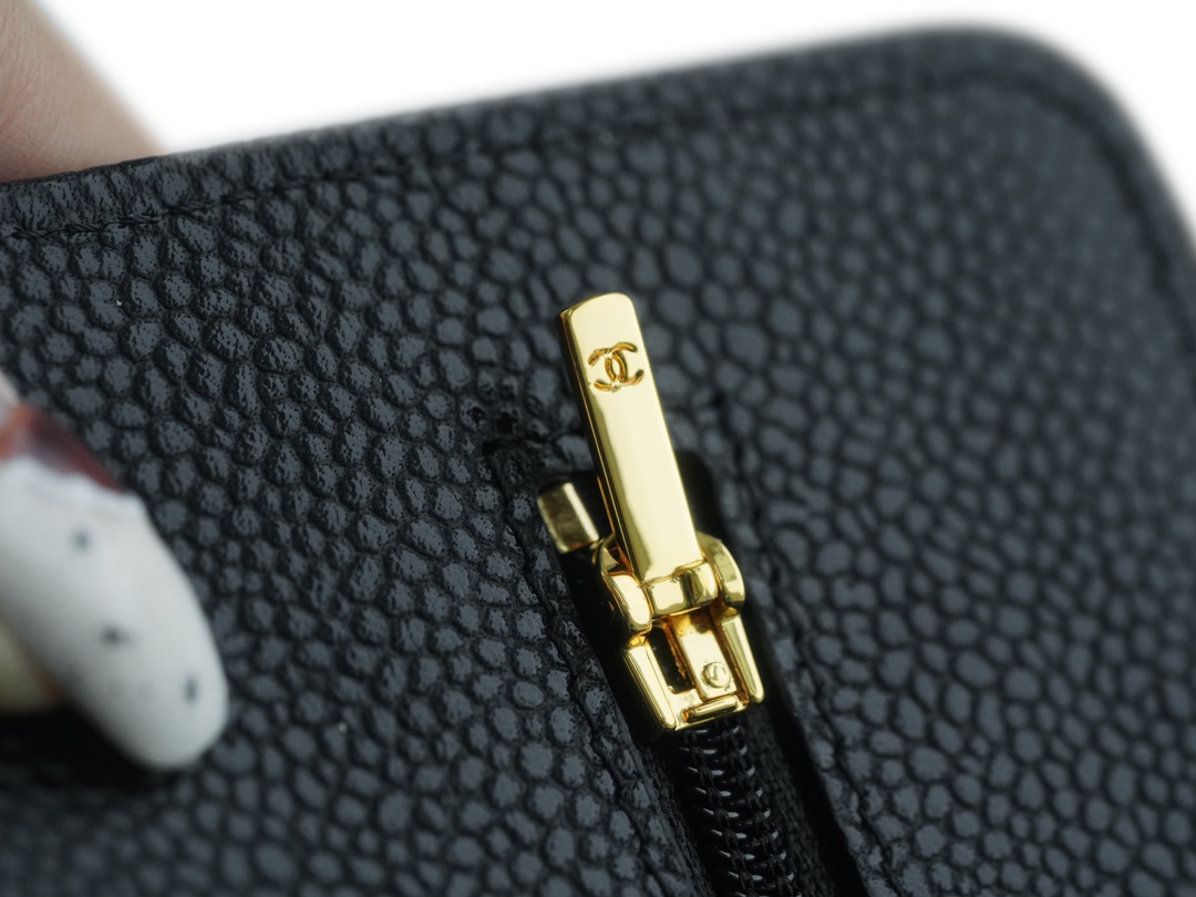 Chanel Entry Classic WOC (Magnetic Closure), Black Gold, Caviar Calfskin  