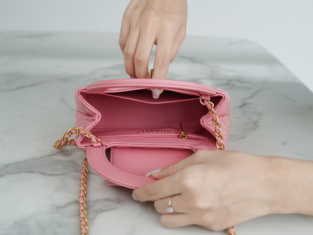 CHANEL✦ 23K Kelly Handle Bag, Coral Pink, Large  